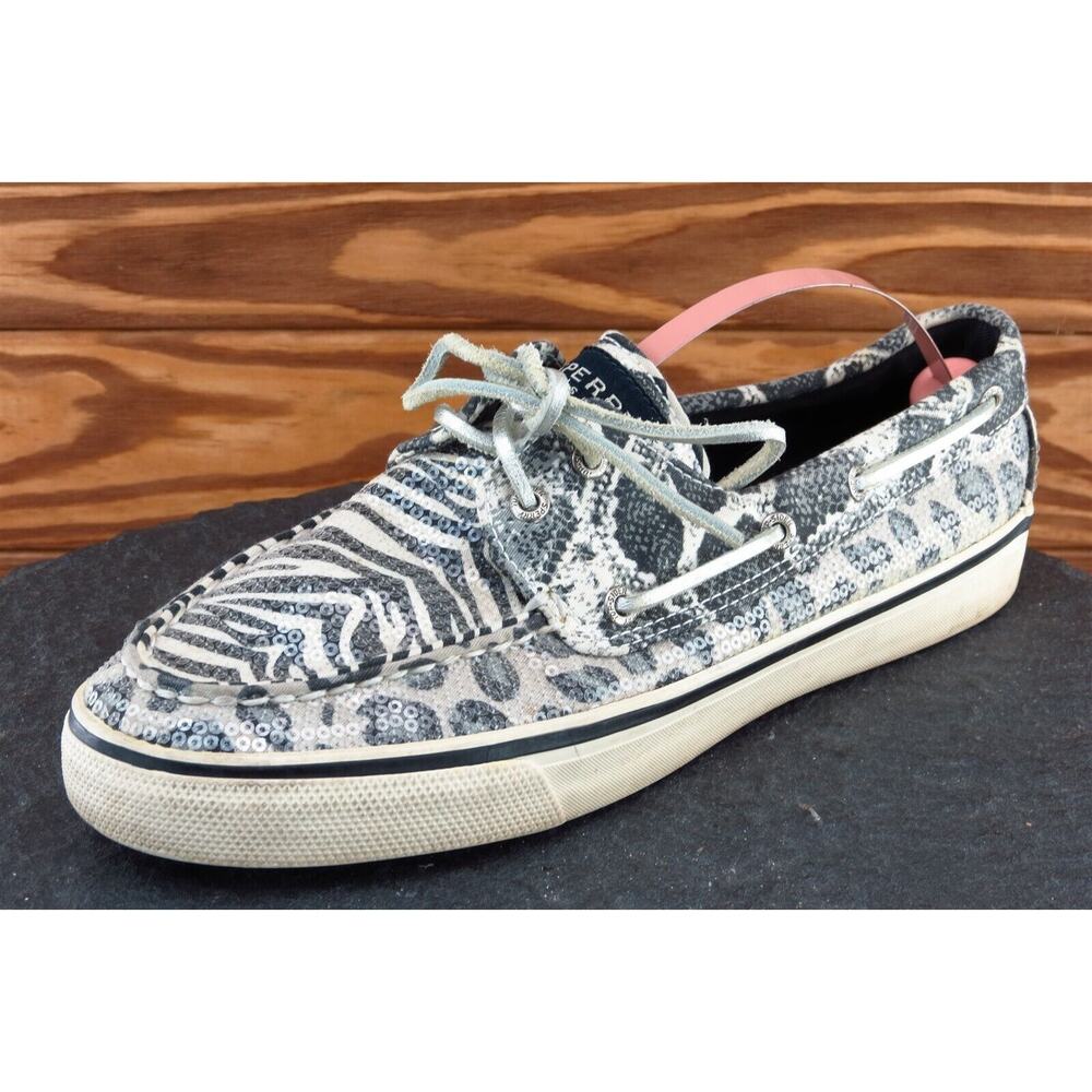 Sperry Top-Sider Size 8 M Gray Boat Shoe Shoes Fabric Women 9448275